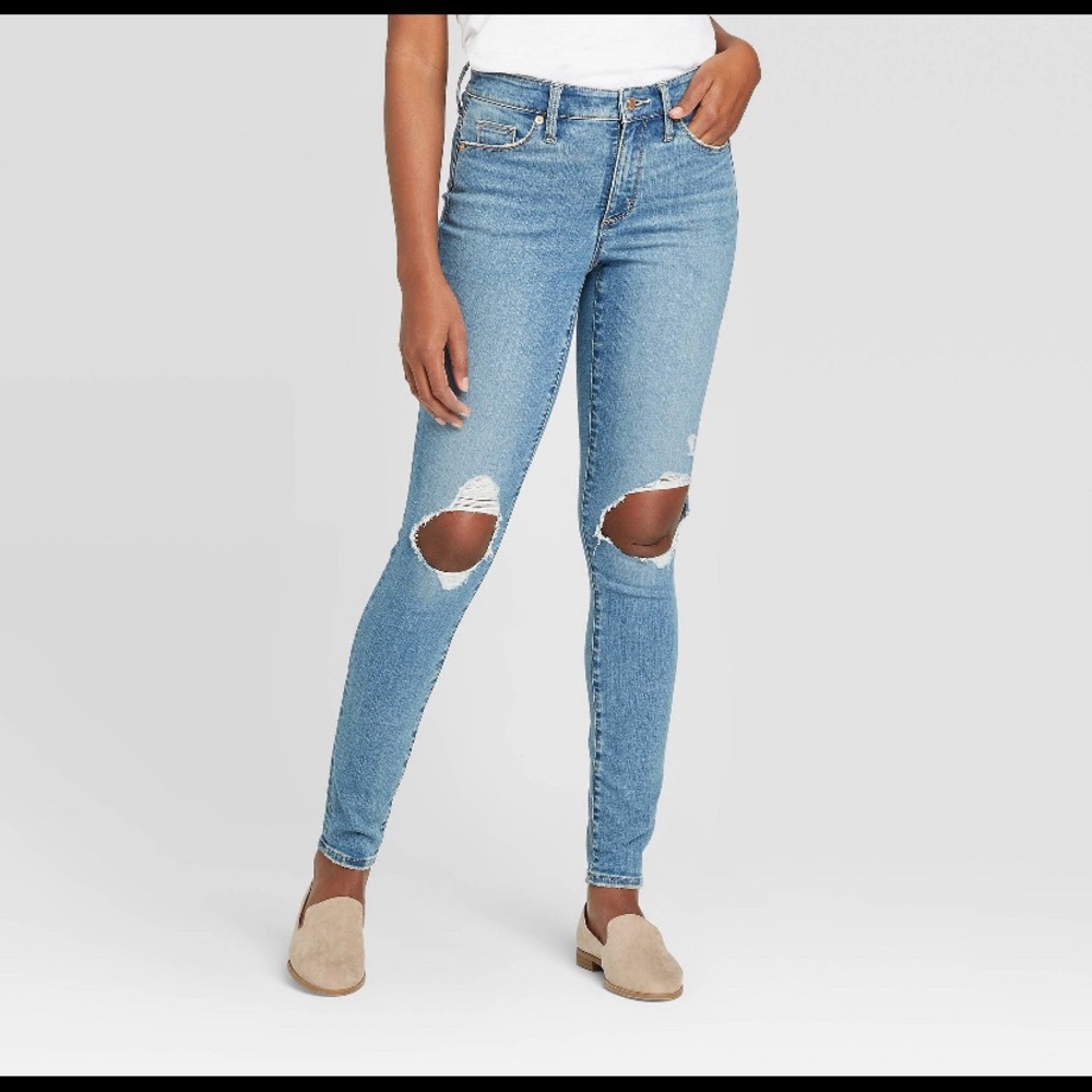 High rise skinny jeans
